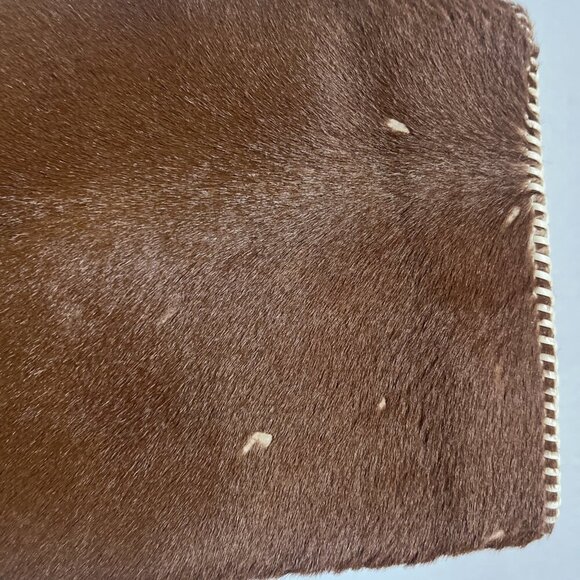 Unbranded Brown Faux Horse Hair Snap Closure Clutch - Picture 4 of 10